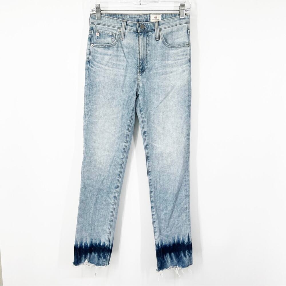 AG Adriano Goldschmied The Isabelle High Rise Straight Crop Jeans Raw Hem